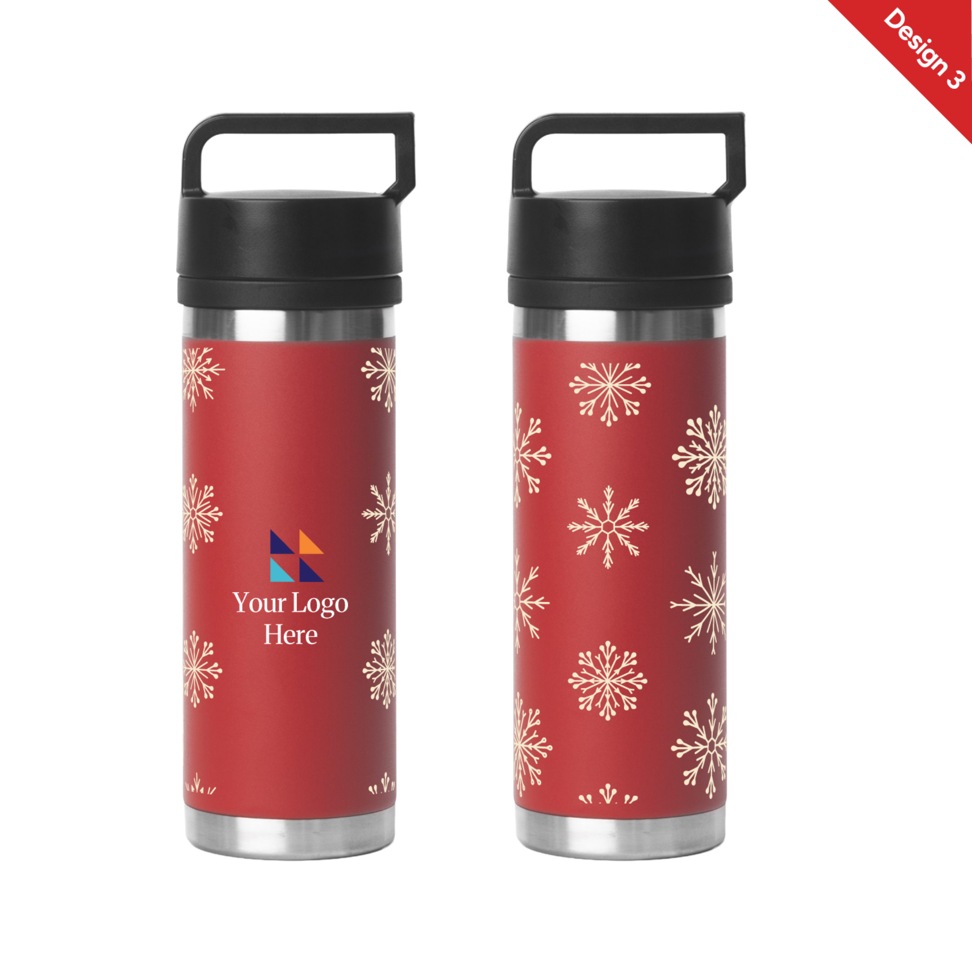 Christmas Red 532ml Bell Bottle with Solid Handle