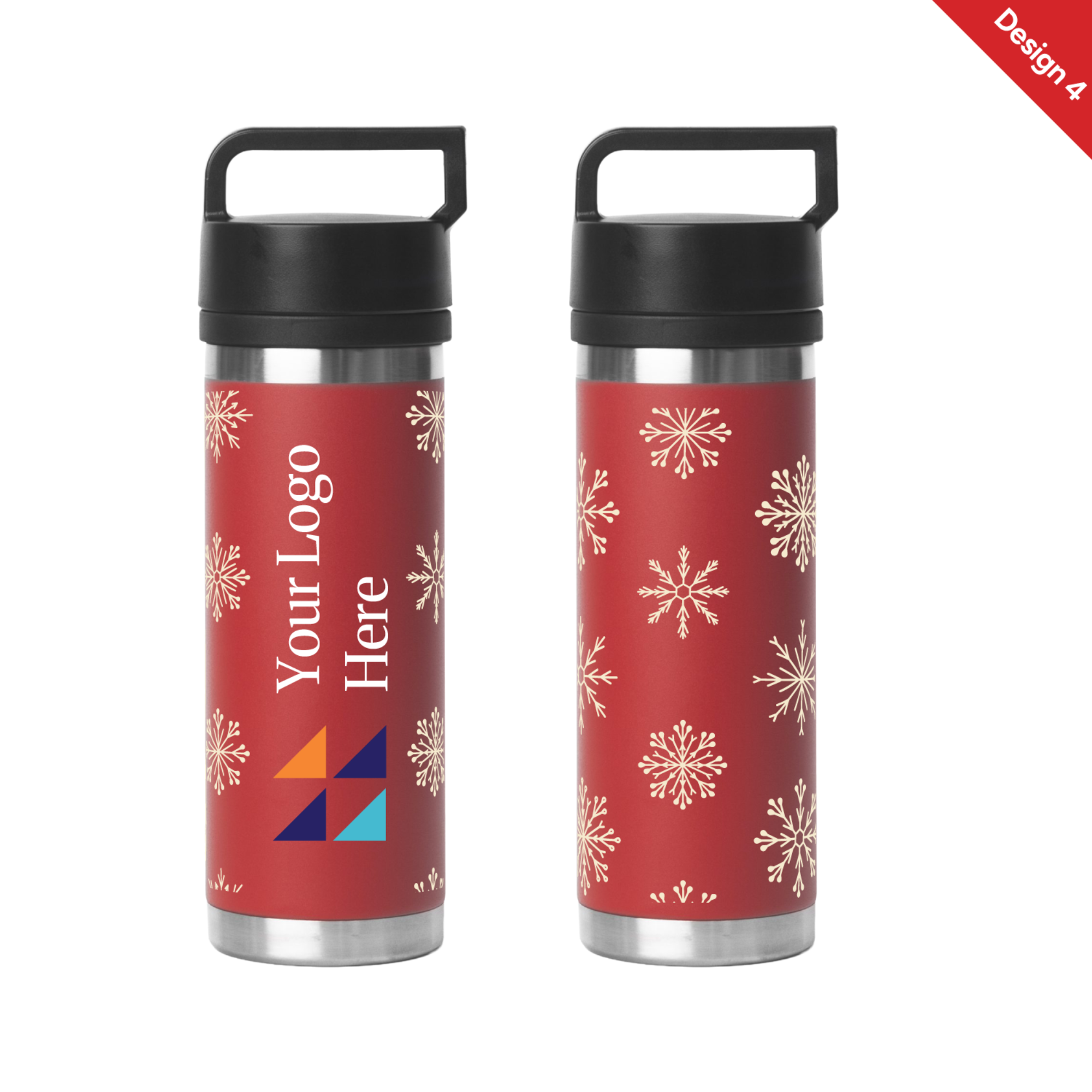 Christmas Red 532ml Bell Bottle with Solid Handle
