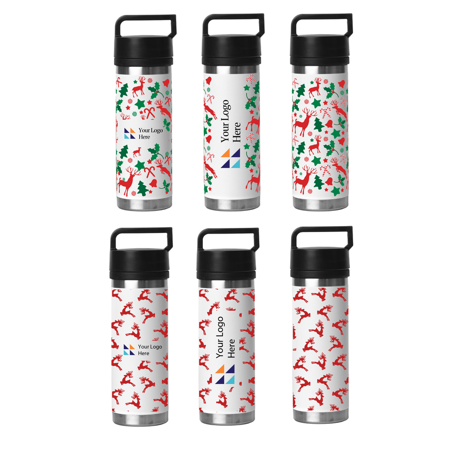 Christmas White 532ml Bell Bottle with Solid Handle