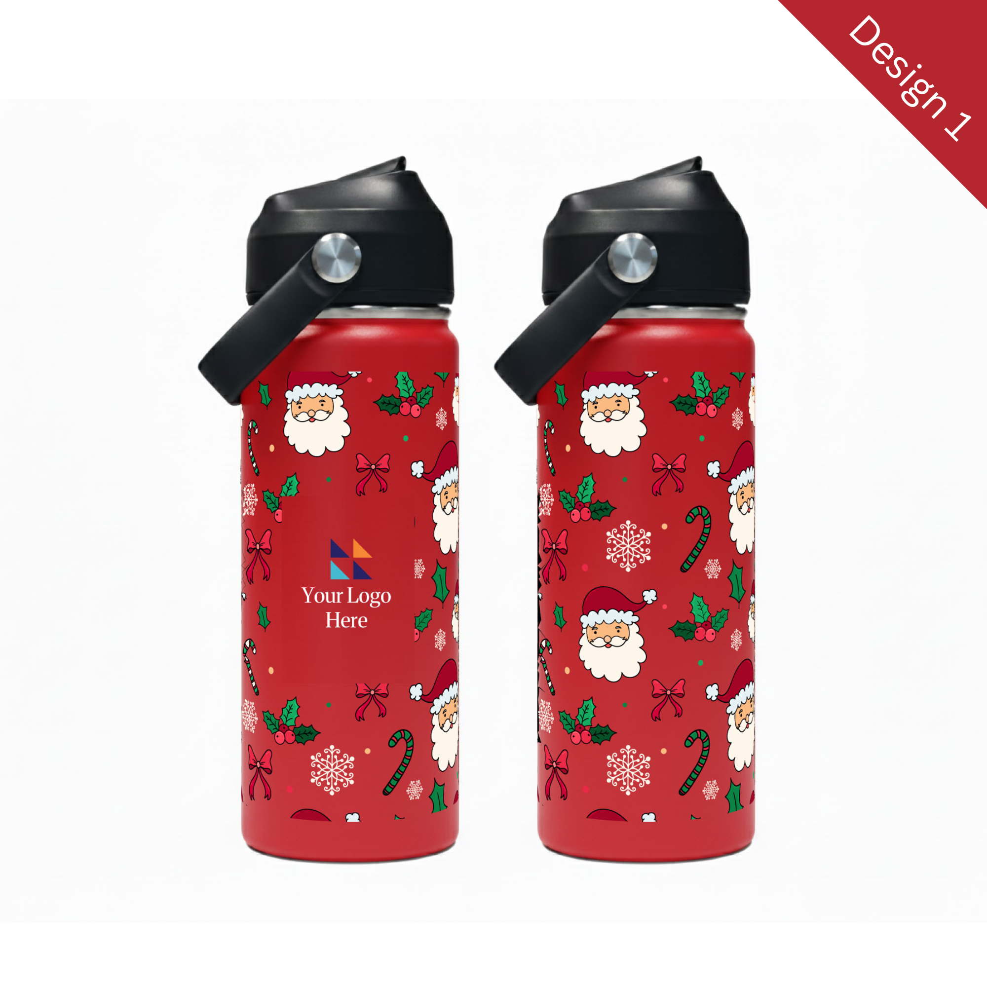 Christmas Red 500ml Bell Bottle with Carry Handle