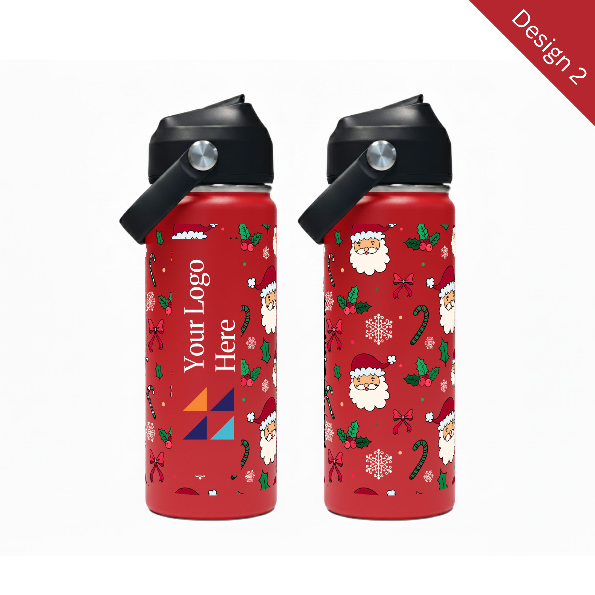 Christmas Red 500ml Bell Bottle with Carry Handle