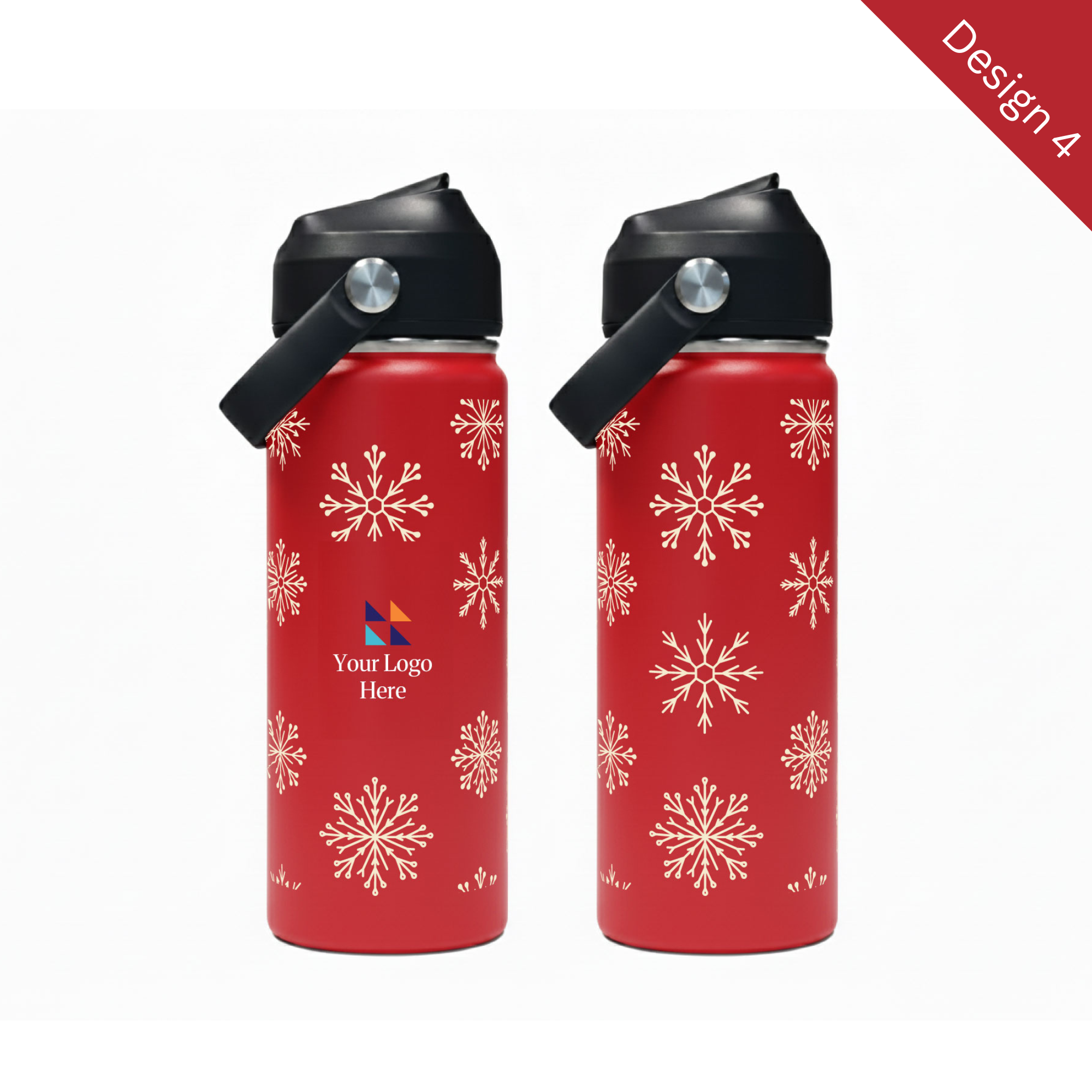 Christmas Red 500ml Bell Bottle with Carry Handle