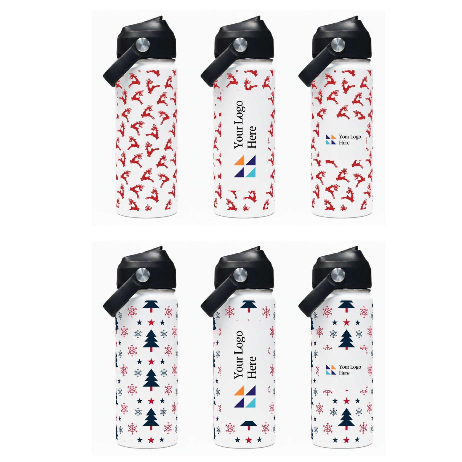 Christmas White 500ml Bell Bottle with Carry Handle