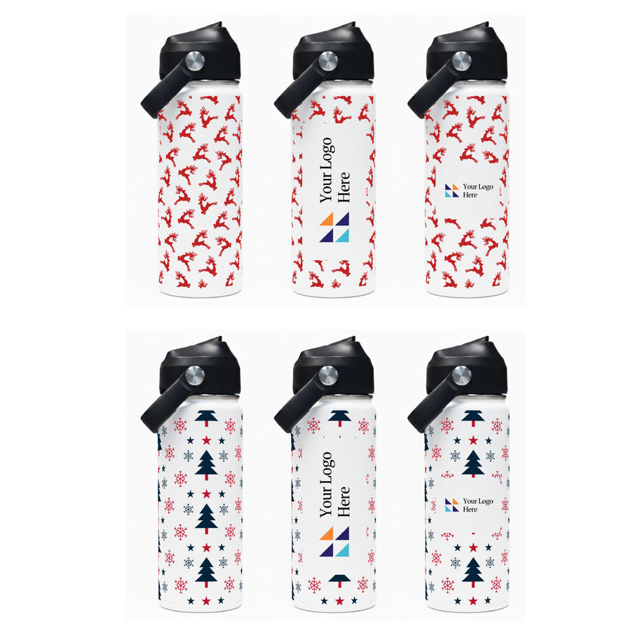 Christmas White 500ml Bell Bottle with Carry Handle